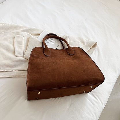 Retro Side-Buckle Top Handle Tote Bag