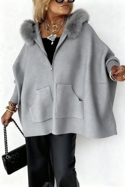 Luxury fur trimmed hoodie