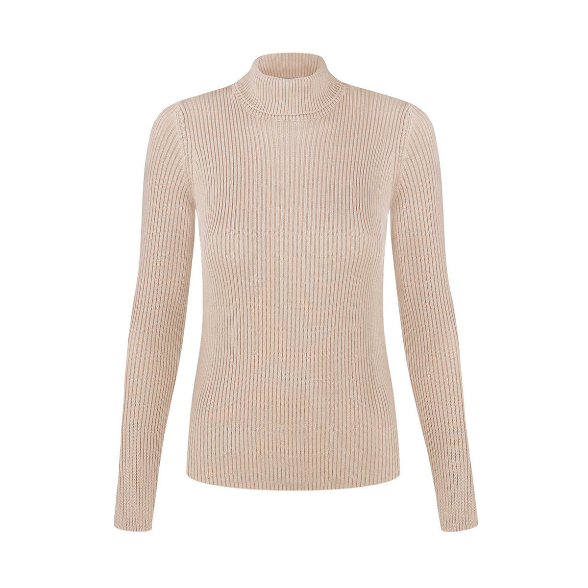 Elegant Slim-Fit Ribbed Turtleneck Sweater